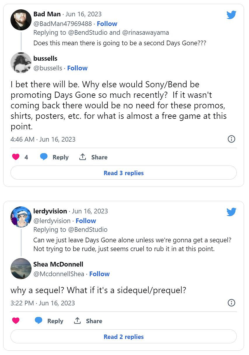 Bend宣傳新活動 玩家紛紛詢問有沒有《往日不再2》 Bend宣傳新活動 玩家紛紛詢問有沒有《往日不再2》