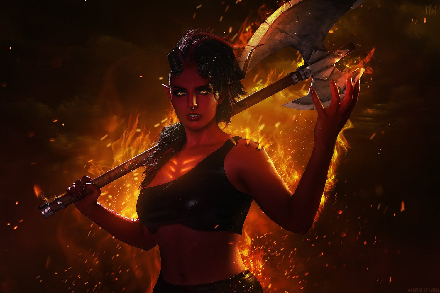 國外小姐姐COS《柏德之門3》卡菈克 性感與力量並存