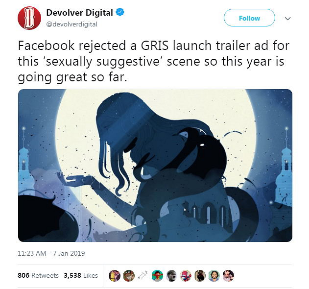 臉書以存在性暗示為由 拒絕發布《GRIS》遊戲預告 臉書以存在性暗示為由 拒絕發布《GRIS》遊戲預告