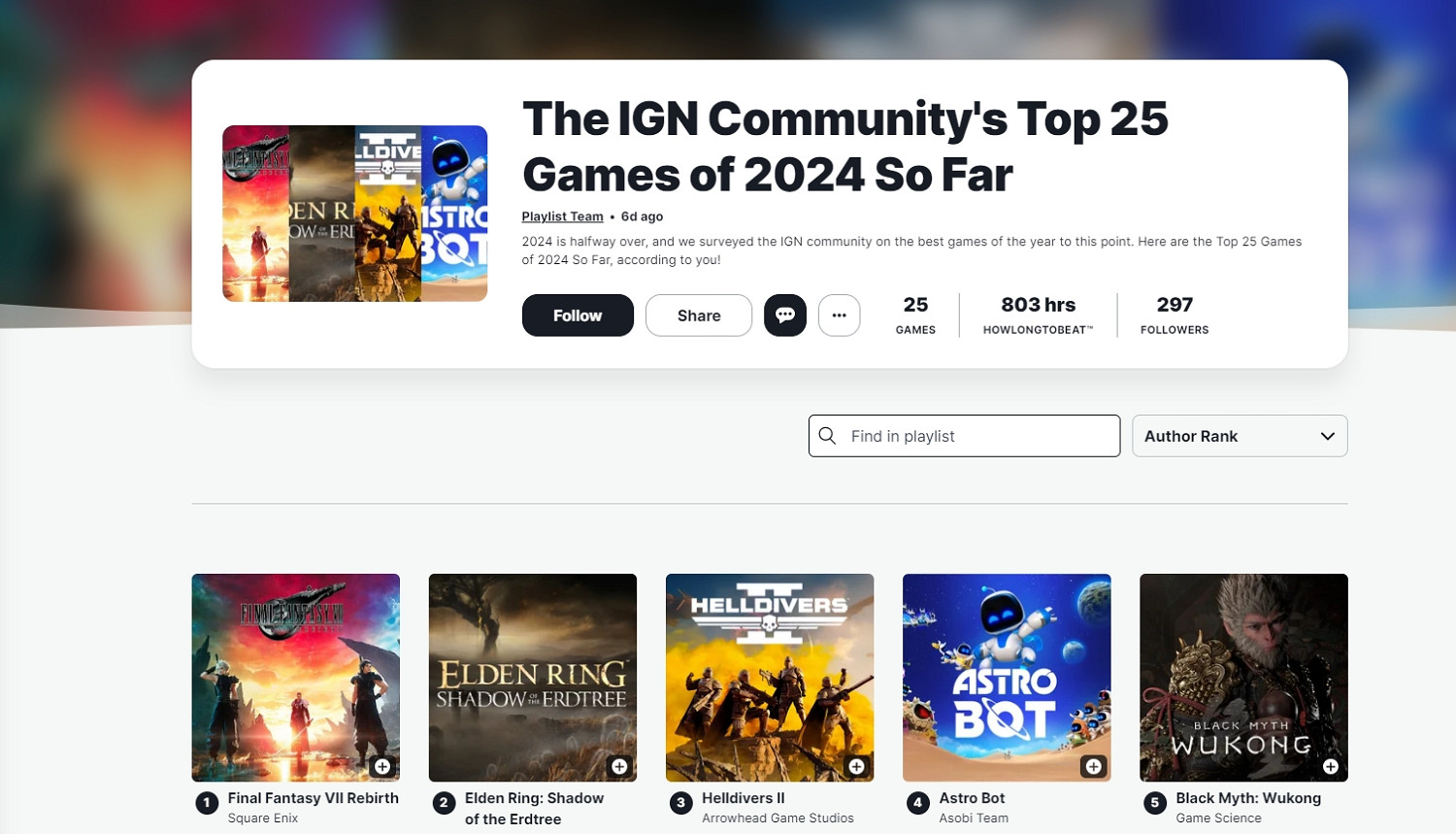 IGN你玩不起是吧?《黑神話》年度玩家投票第一被隱藏 IGN你玩不起是吧?《黑神話》年度玩家投票第一被隱藏