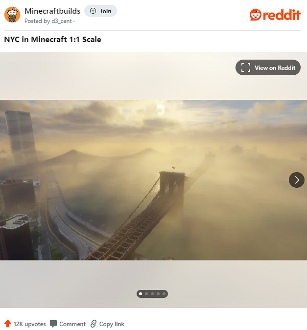 《當個創世神麥塊》玩家打造新的世界奇觀 將建原比例紐約城 《當個創世神麥塊》玩家打造新的世界奇觀 將建原比例紐約城