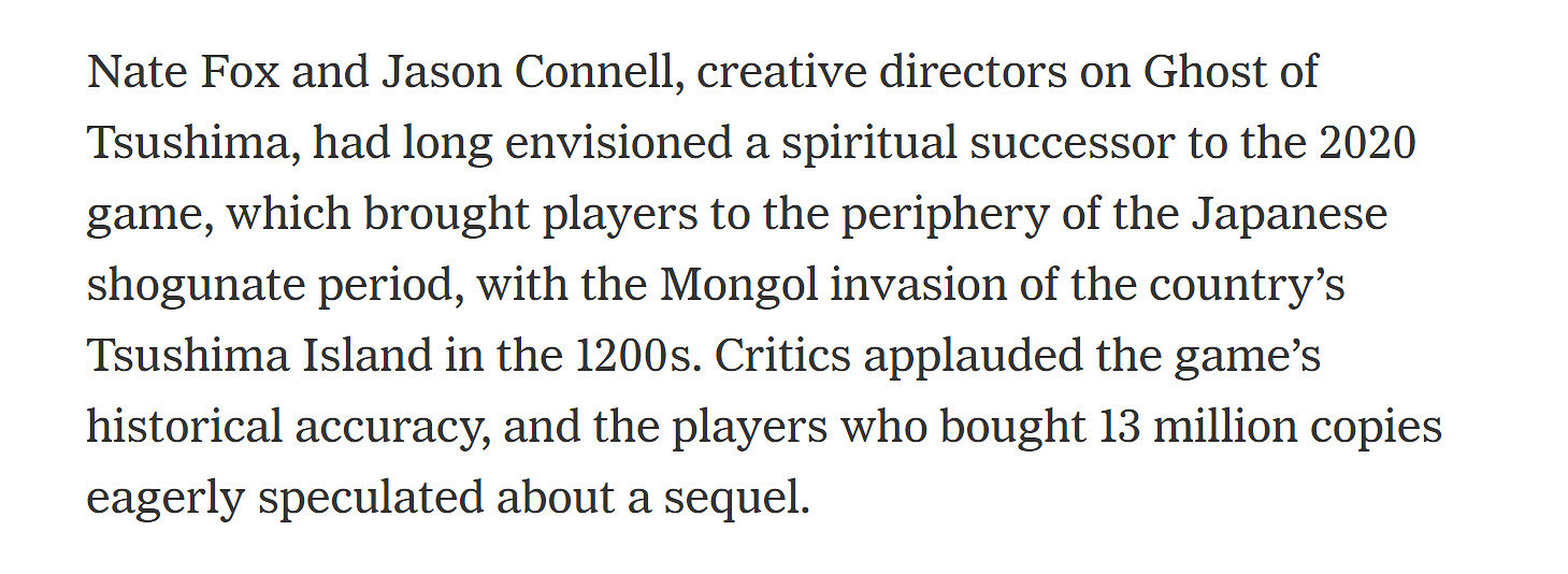 《對馬戰鬼》全球銷量現已超過1300萬套 《對馬戰鬼》全球銷量現已超過1300萬套