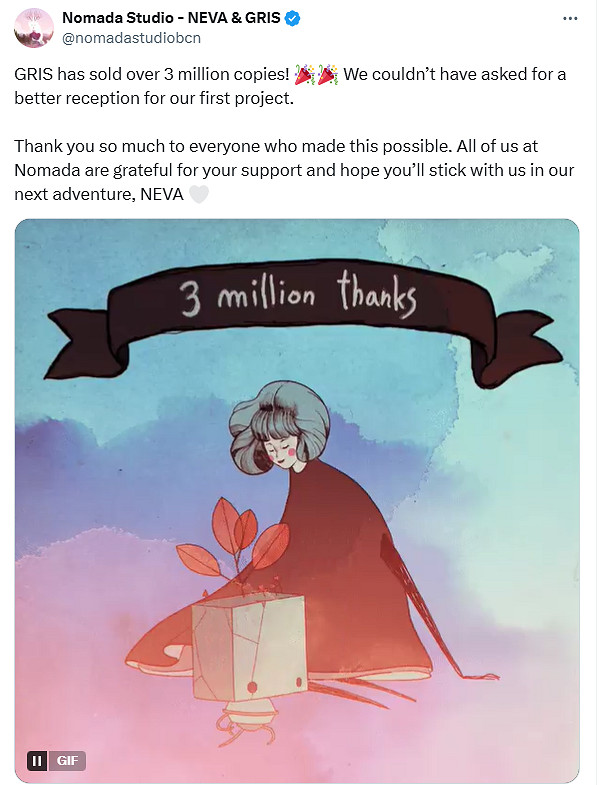 治愈獨立遊戲《GRIS》銷量突破300萬!Steam好評如潮 治愈獨立遊戲《GRIS》銷量突破300萬!Steam好評如潮