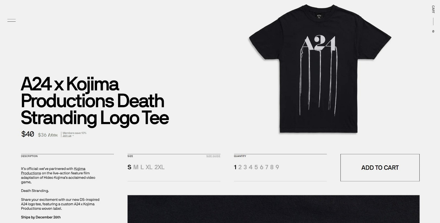 《死亡擱淺》真人電影將由小島工作室聯合A24製作