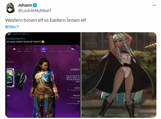 玩家難繃《闇龍紀元4》棕精靈對比東方:看起來臭臭的 玩家難繃《闇龍紀元4》棕精靈對比東方:看起來臭臭的