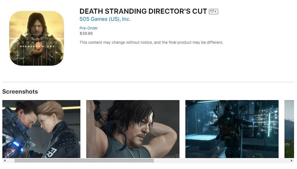 蘋果Mac版《死亡擱淺》開啟預購 售價39.99美元