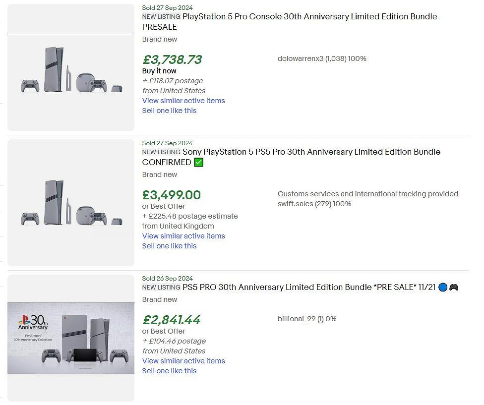 30周年紀念版PS5 Pro定價1000美元 黃牛已在天價倒賣 30周年紀念版PS5 Pro定價1000美元 黃牛已在天價倒賣