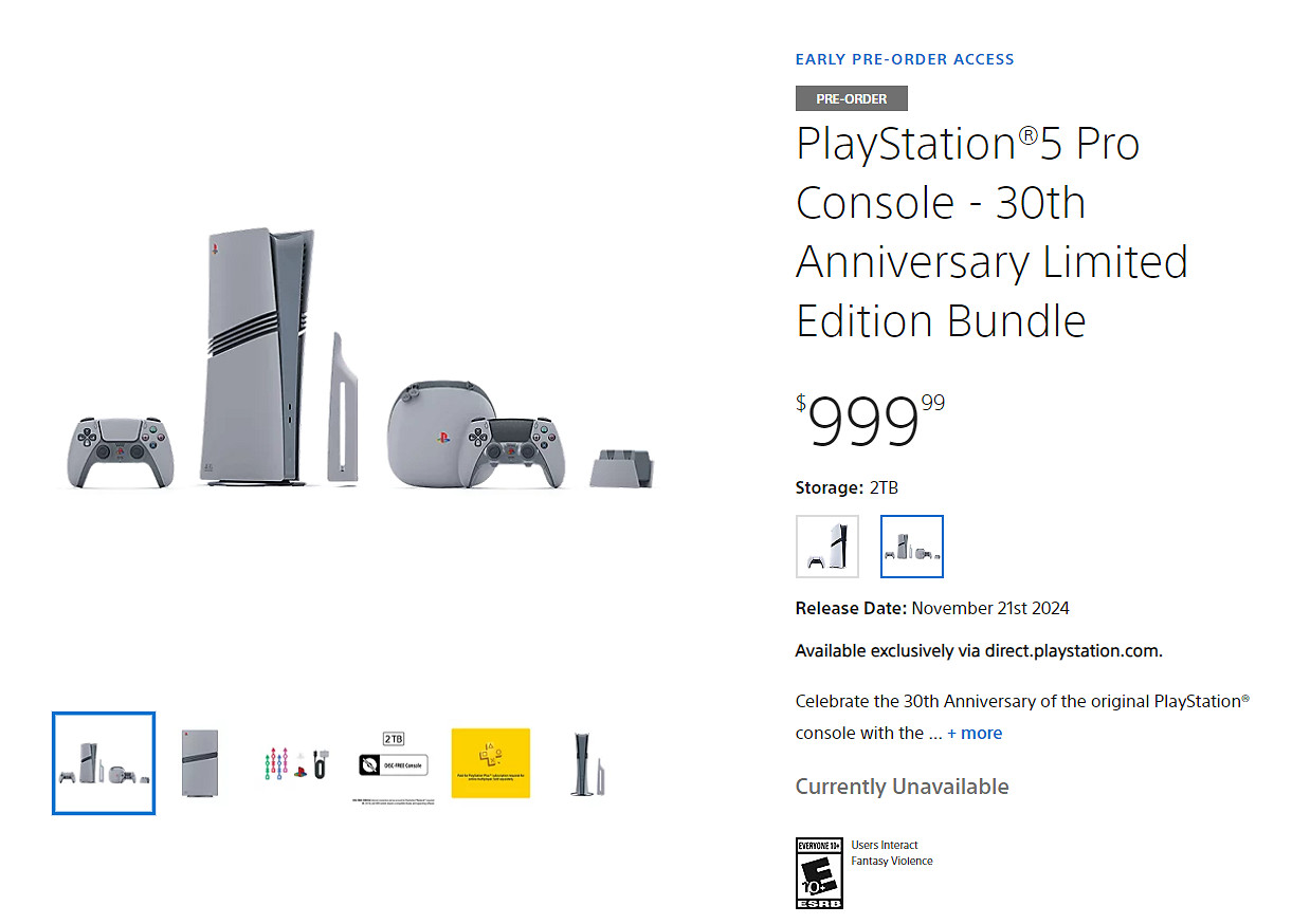 30周年紀念版PS5 Pro定價1000美元 黃牛已在天價倒賣 30周年紀念版PS5 Pro定價1000美元 黃牛已在天價倒賣