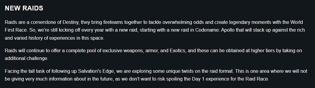 Bungie對《命運2》新擴展有大動作！將有全新突襲戰