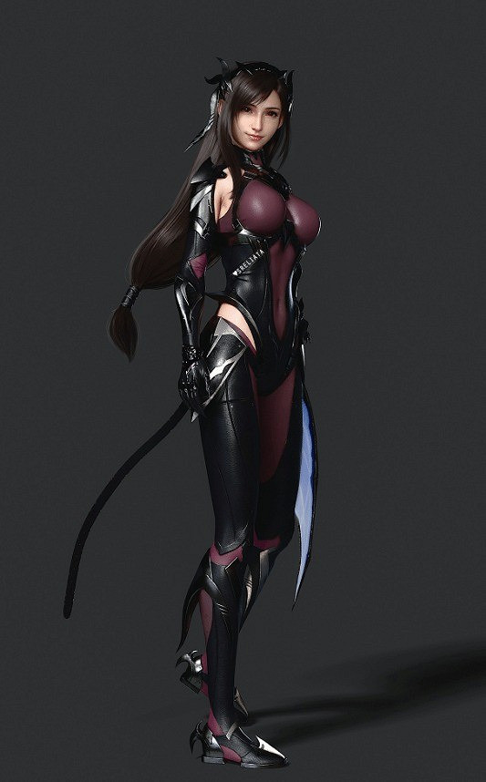 《最終幻想7》蒂法新3D美圖 獨特的惡魔風格邪魅氣質