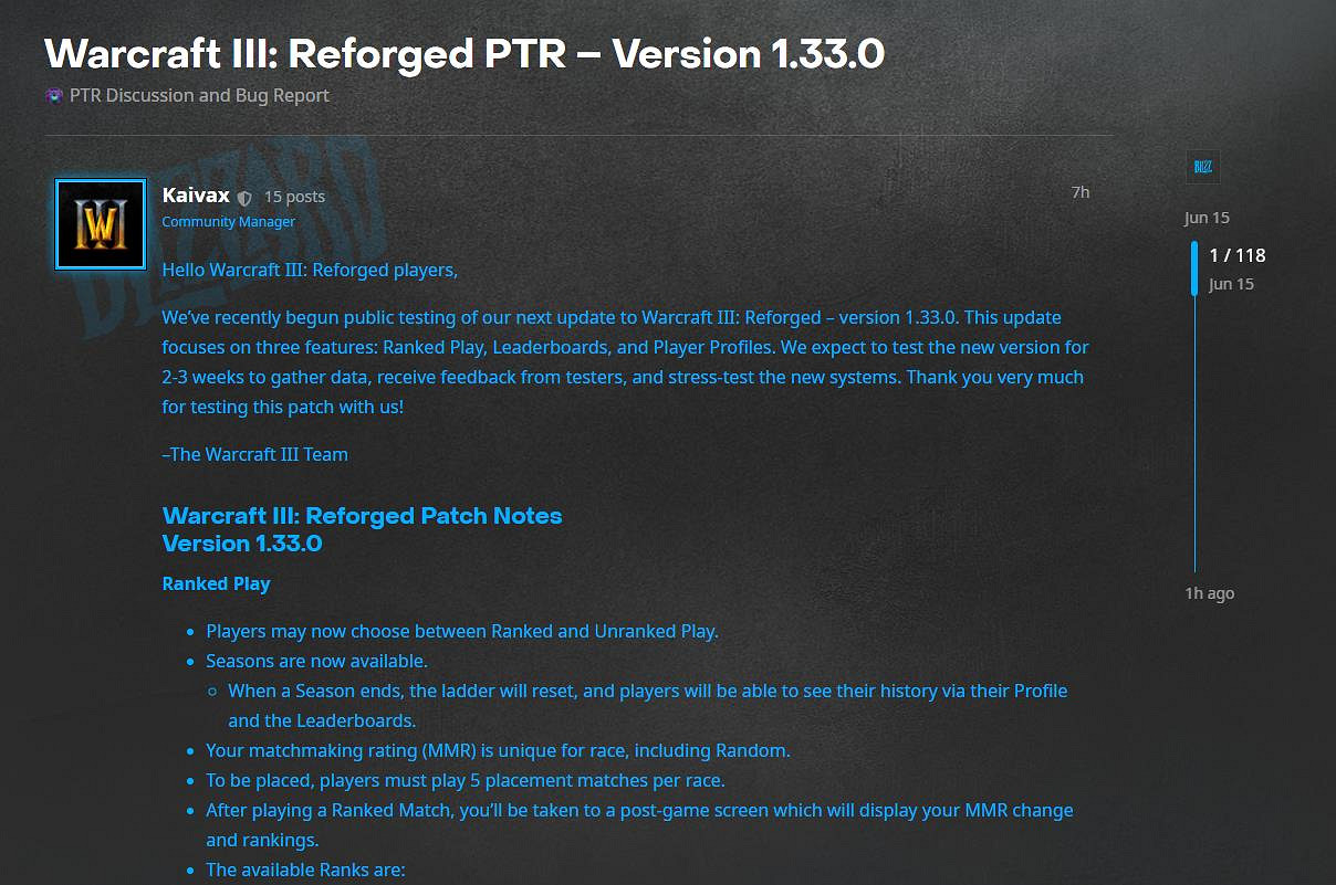 《魔獸爭霸3:重鑄版》1.33.0更新檔公測 排位天梯等 《魔獸爭霸3:重鑄版》1.33.0更新檔公測 排位天梯等