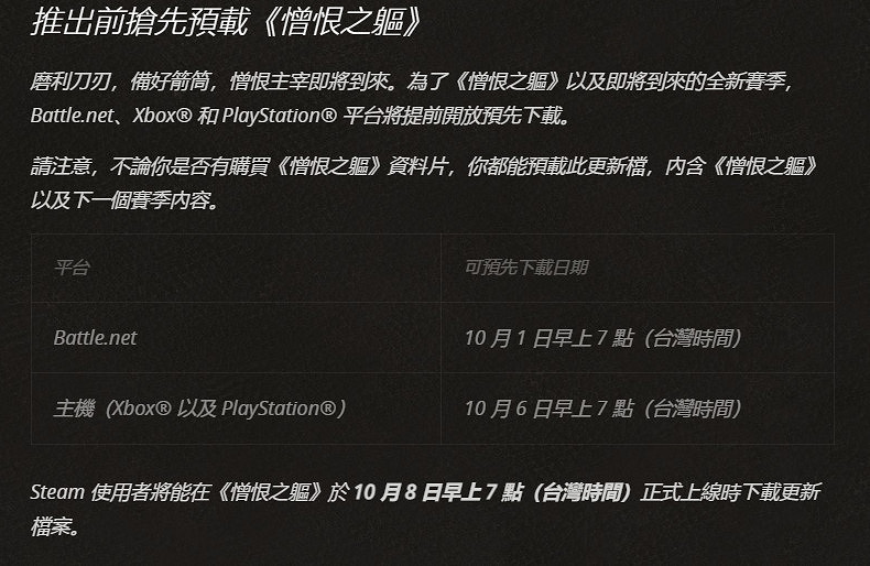 《暗黑破壞神4:憎恨之軀》10月8日早7點正式解鎖 《暗黑破壞神4:憎恨之軀》10月8日早7點正式解鎖