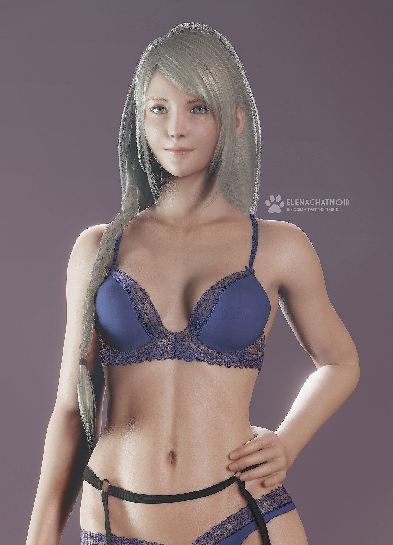 大神自製《FF16》吉爾同人渲染圖:藍色內衣 性感十足 大神自製《FF16》吉爾同人渲染圖:藍色內衣 性感十足