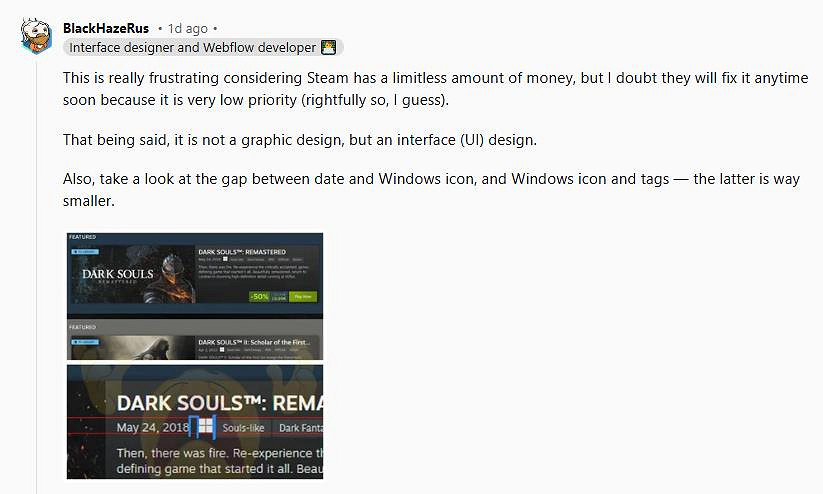 眼尖的網友！有玩家發現Steam平台的一個UI設計缺陷