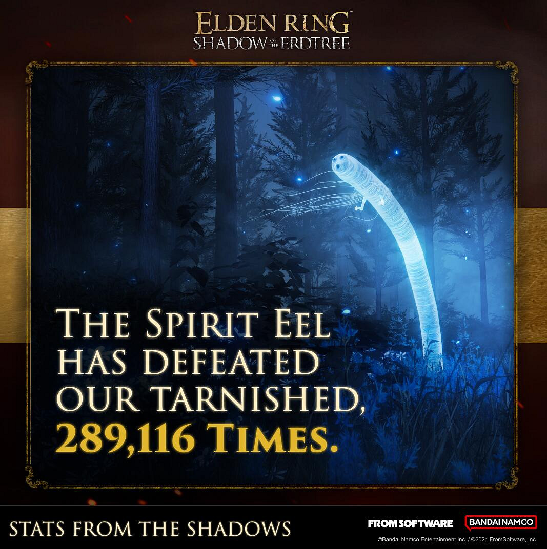 《艾爾登法環》DLC中靈鰻已致近30萬玩家“死亡” 《艾爾登法環》DLC中靈鰻已致近30萬玩家“死亡”