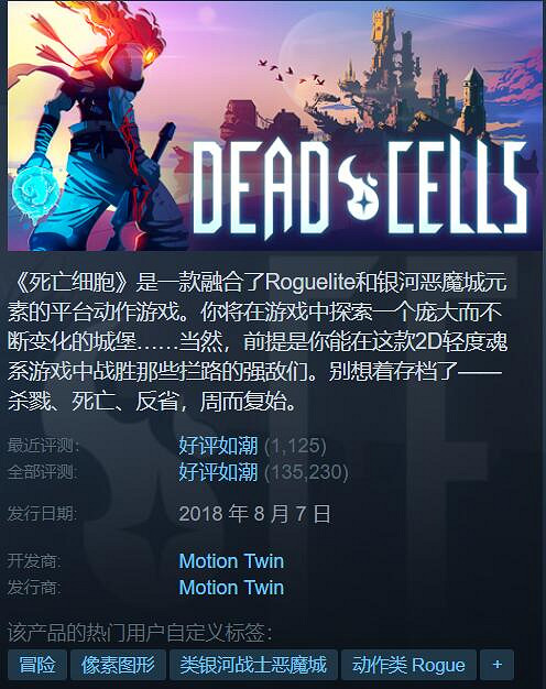 Steam特惠：《底特律：化身為人》3折《死亡細胞》5折