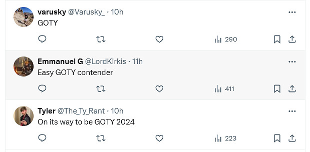 TGA主持人發文祝賀《暗喻幻想》 國外網友:提名穩了? TGA主持人發文祝賀《暗喻幻想》 國外網友:提名穩了?