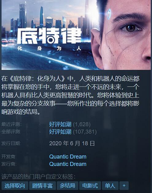 Steam特惠：《底特律：化身為人》3折《死亡細胞》5折