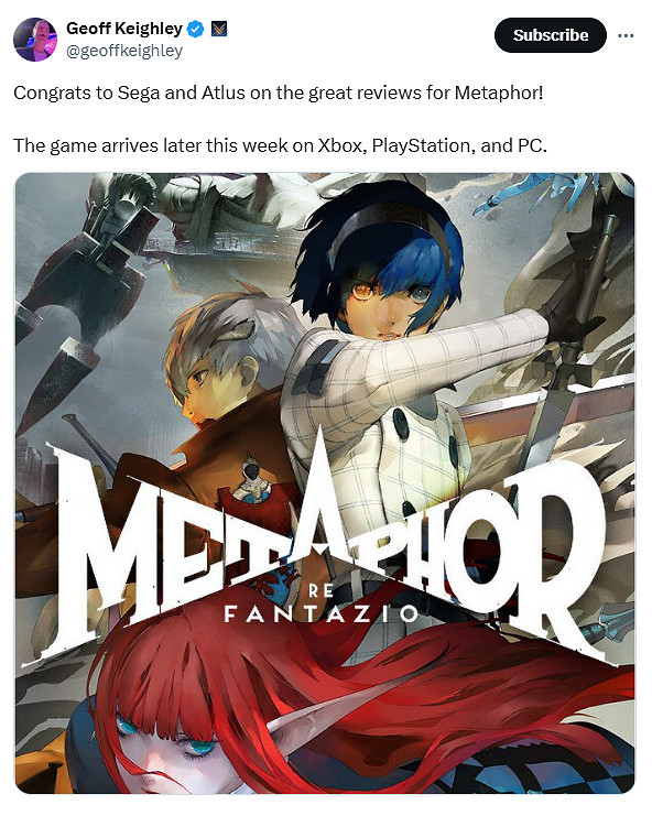 TGA主持人發文祝賀《暗喻幻想》 國外網友:提名穩了? TGA主持人發文祝賀《暗喻幻想》 國外網友:提名穩了?