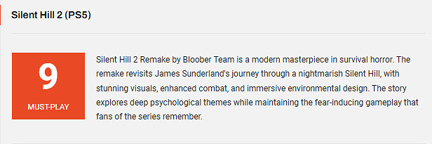 外媒評《沉默之丘2重製版》:生存恐怖遊戲的現代傑作! 外媒評《沉默之丘2重製版》:生存恐怖遊戲的現代傑作!