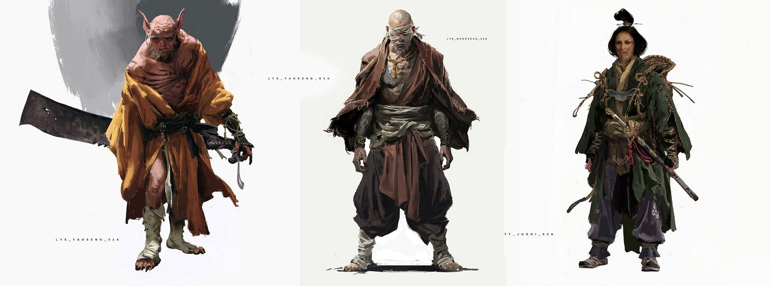 《黑神話》曝海量全新角色設定圖 四大天王、怪物等
