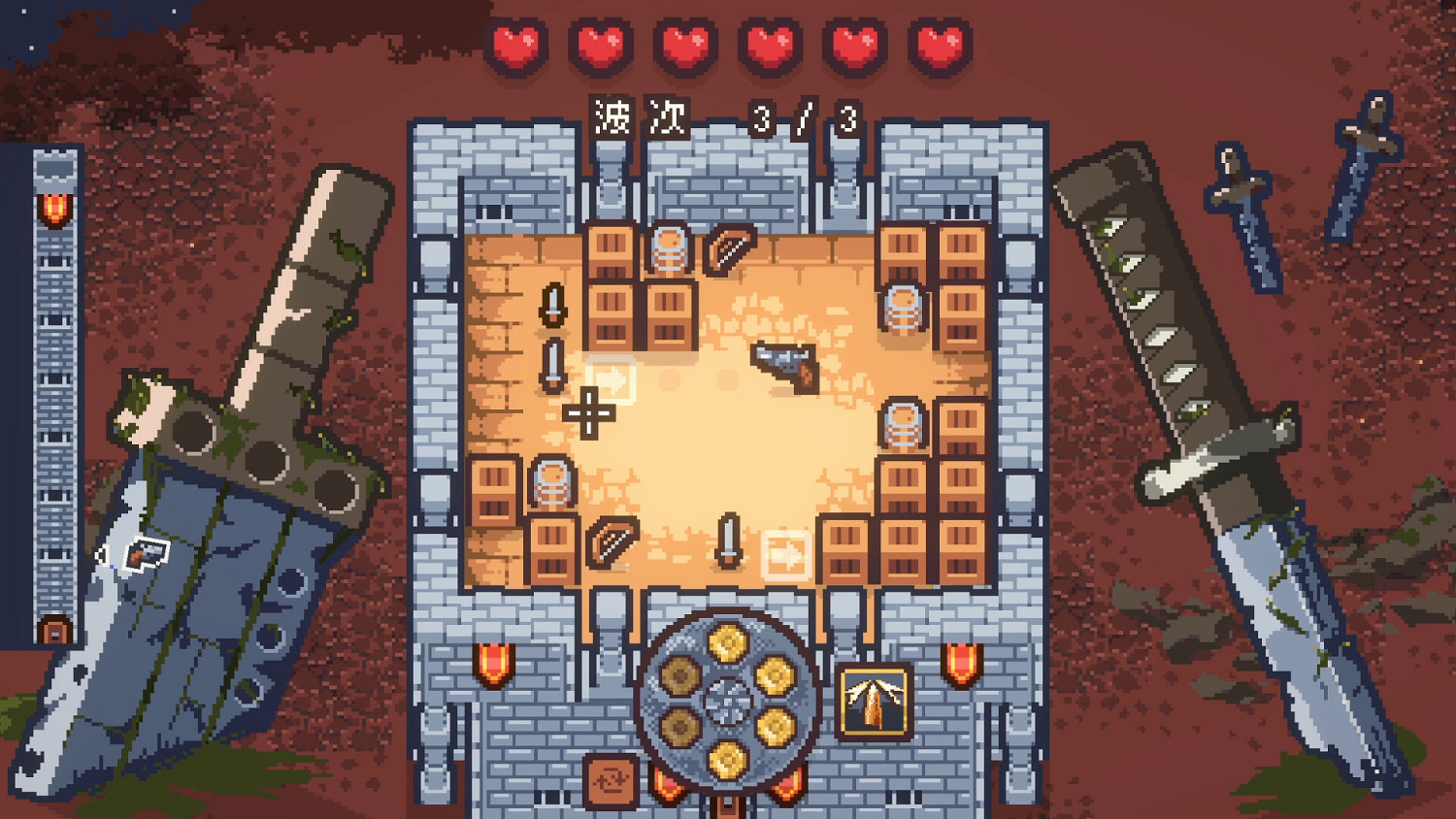 回合戰略類肉鴿槍械射擊冷兵器遊戲《刀劍競技場》現已推出試玩Demo