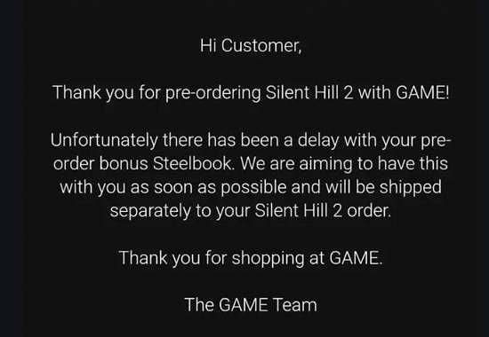 GAME《沉默之丘2》預購混亂，顧客錯收版本焦急等待解決