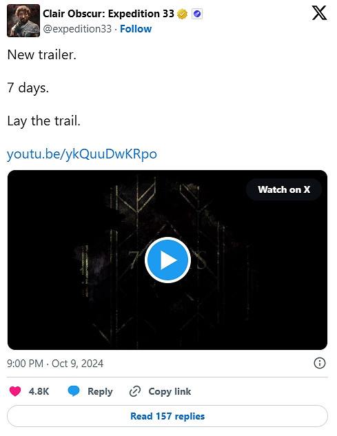 《光與影:33號遠征隊》10月16日全新預告高能來襲! 《光與影:33號遠征隊》10月16日全新預告高能來襲!