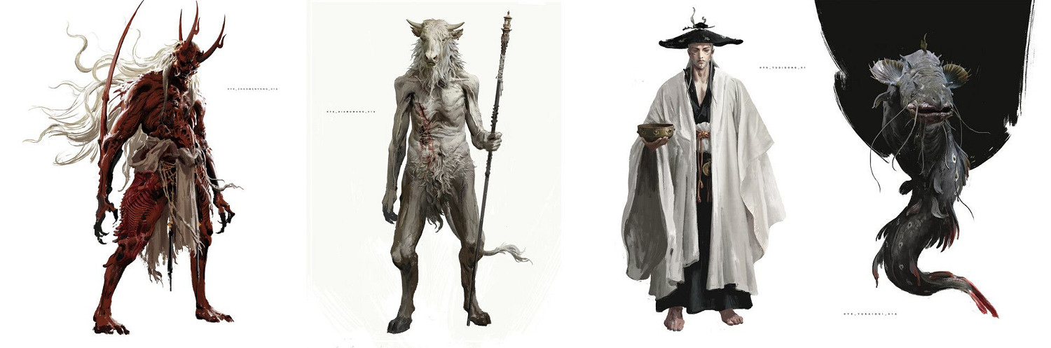 《黑神話》曝海量全新角色設定圖 四大天王、怪物等