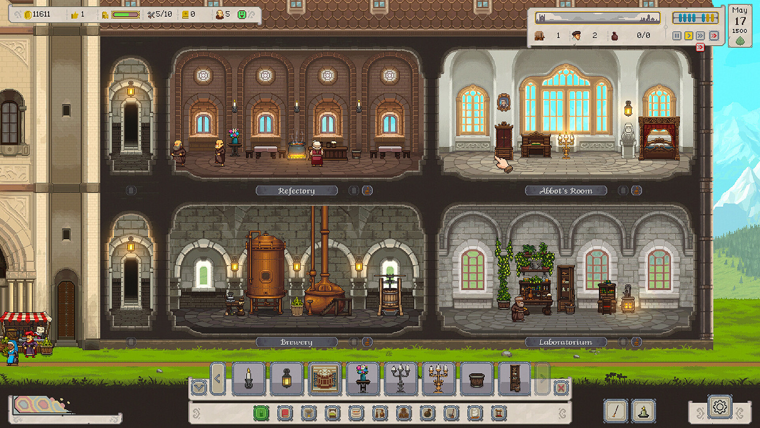 像素風建造模擬經營遊戲《啤酒修道院》現已在Steam平台推出試玩Demo
