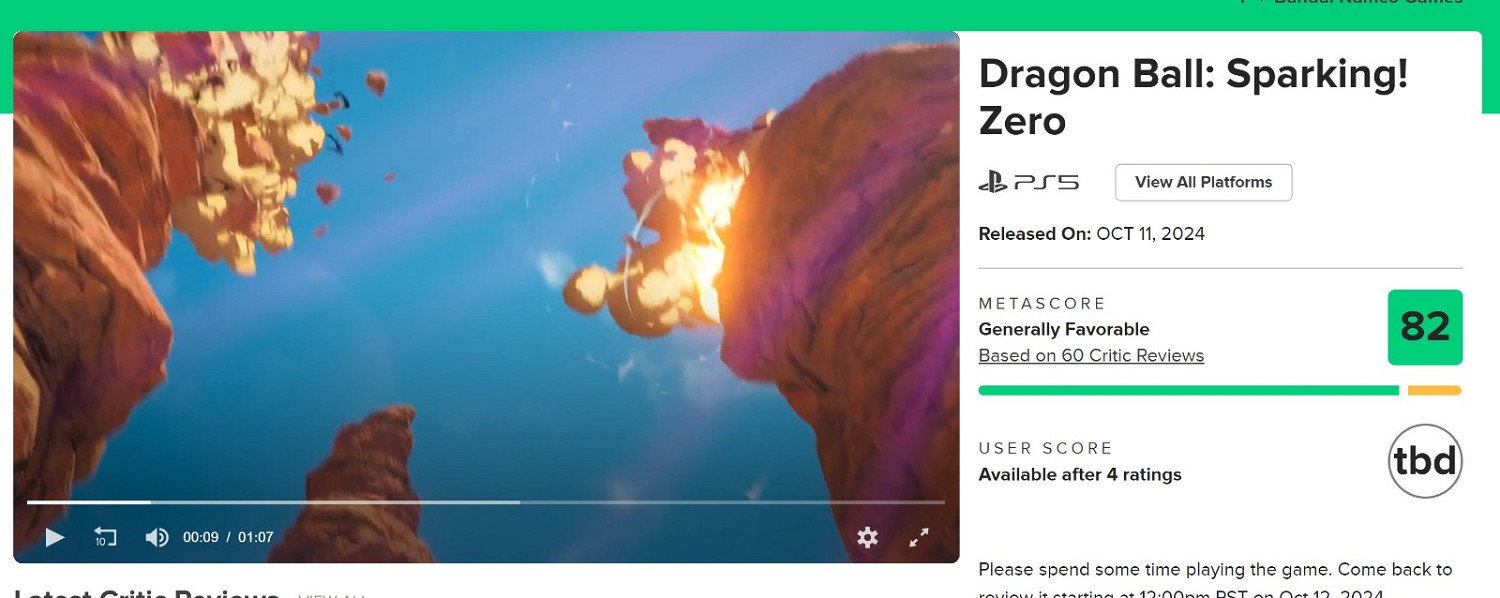 《七龍珠:電光炸裂!ZERO》IGN評分竟只有7分! 《七龍珠:電光炸裂!ZERO》IGN評分竟只有7分!