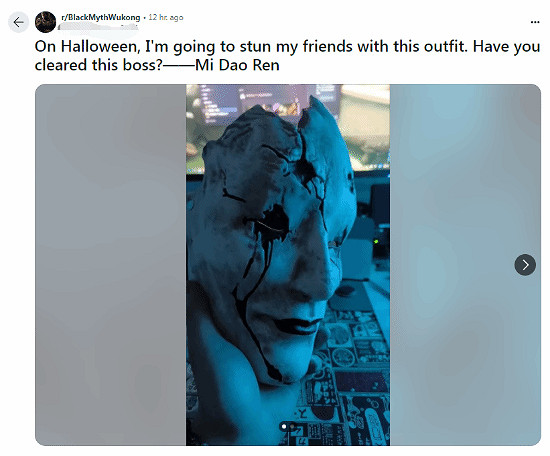 國外玩家神還原《黑神話》糜道人：萬聖節新裝扮+1！