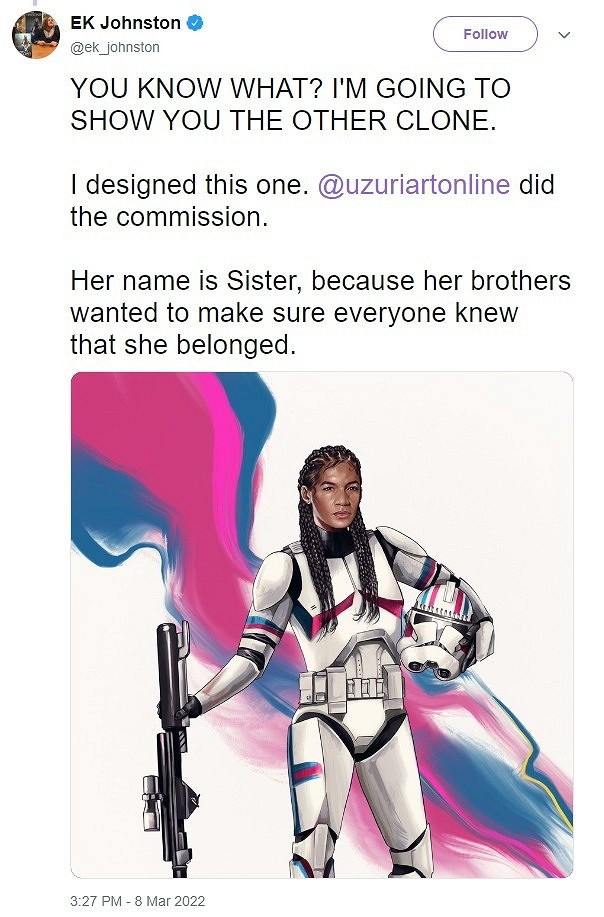 《星際大戰》首位跨性別克隆人士兵形象 穿驕傲色盔甲