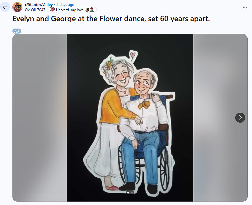 粉絲繪製《星露谷》喬治和艾芙琳年輕照片:浪漫溫馨! 粉絲繪製《星露谷》喬治和艾芙琳年輕照片:浪漫溫馨!