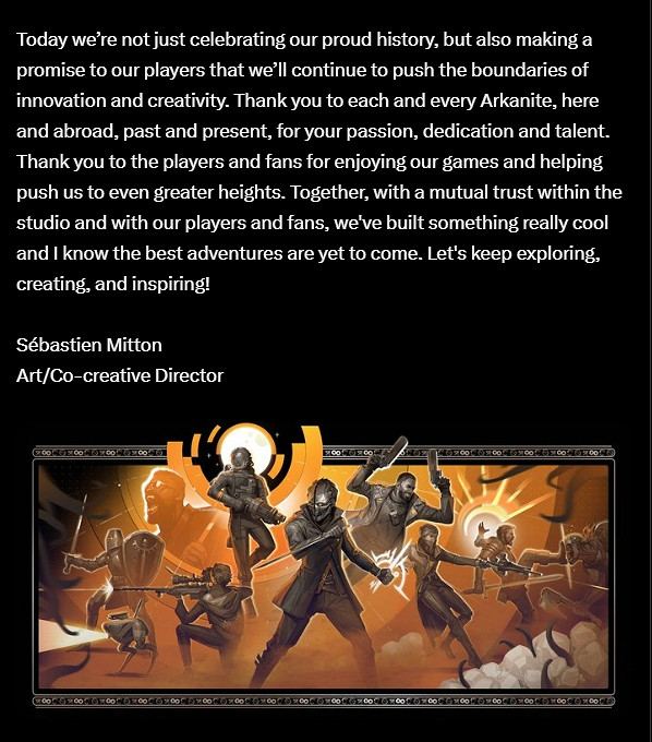 Arkane喜迎25周年！賀圖公布有彩蛋：新刀鋒戰士！