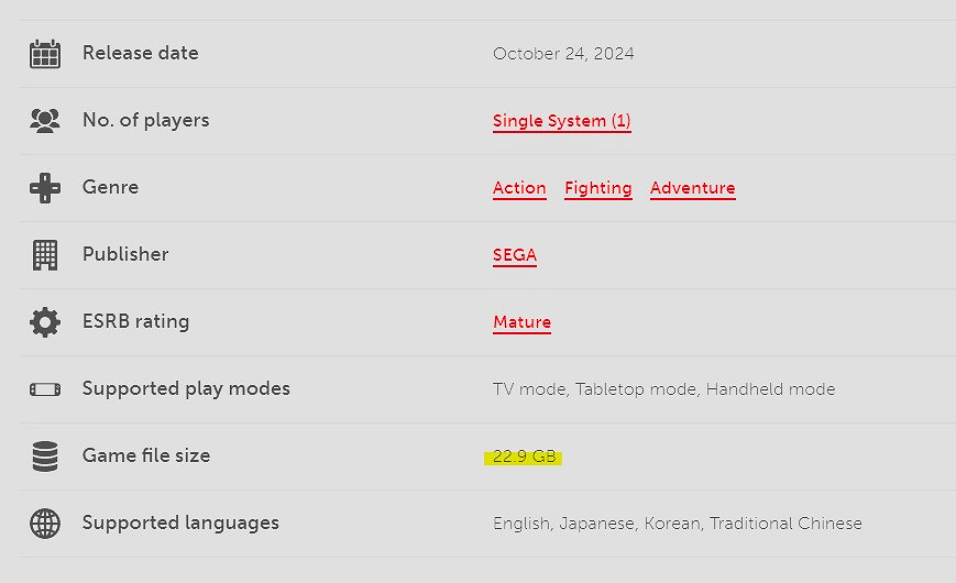 Switch《人中之龍:極》容量超過Xbox版 Switch《人中之龍:極》容量超過Xbox版
