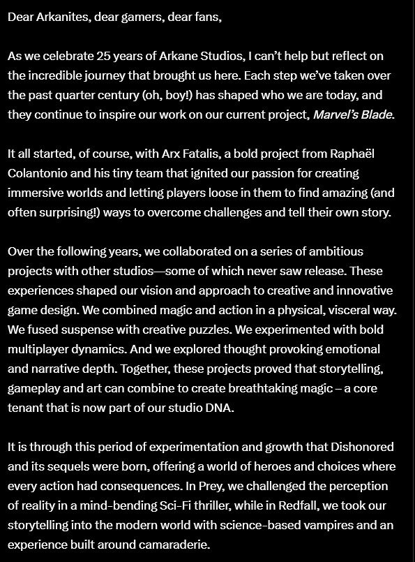 Arkane喜迎25周年！賀圖公布有彩蛋：新刀鋒戰士！