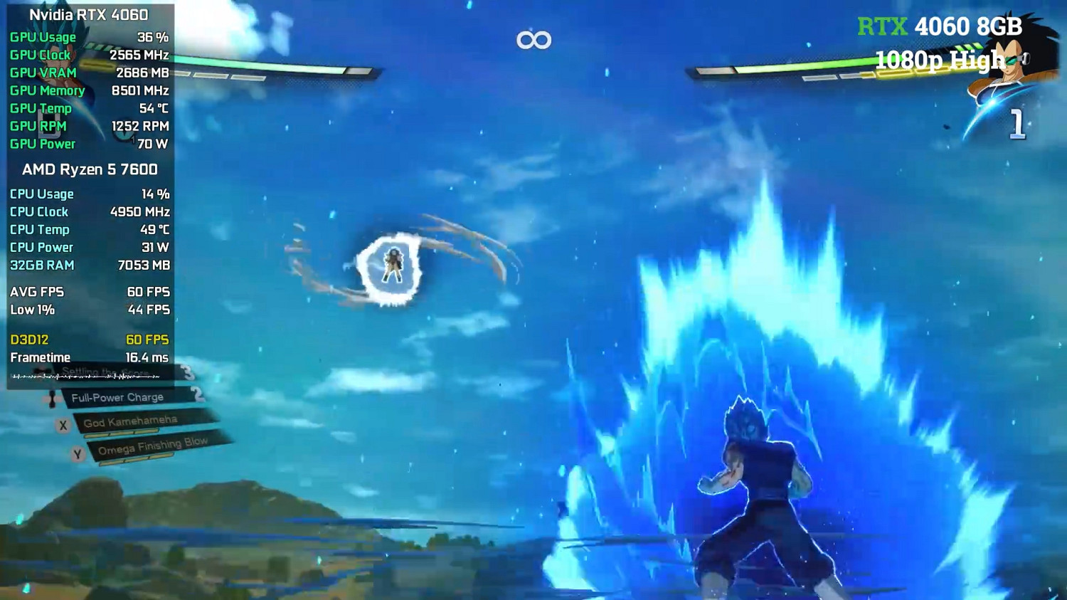 《七龍珠:電光炸裂》不同顯卡資料、畫面對比展示! 《七龍珠:電光炸裂》不同顯卡資料、畫面對比展示!