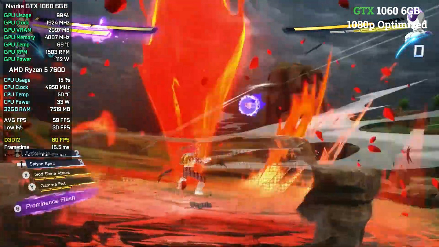 《七龍珠:電光炸裂》不同顯卡資料、畫面對比展示! 《七龍珠:電光炸裂》不同顯卡資料、畫面對比展示!