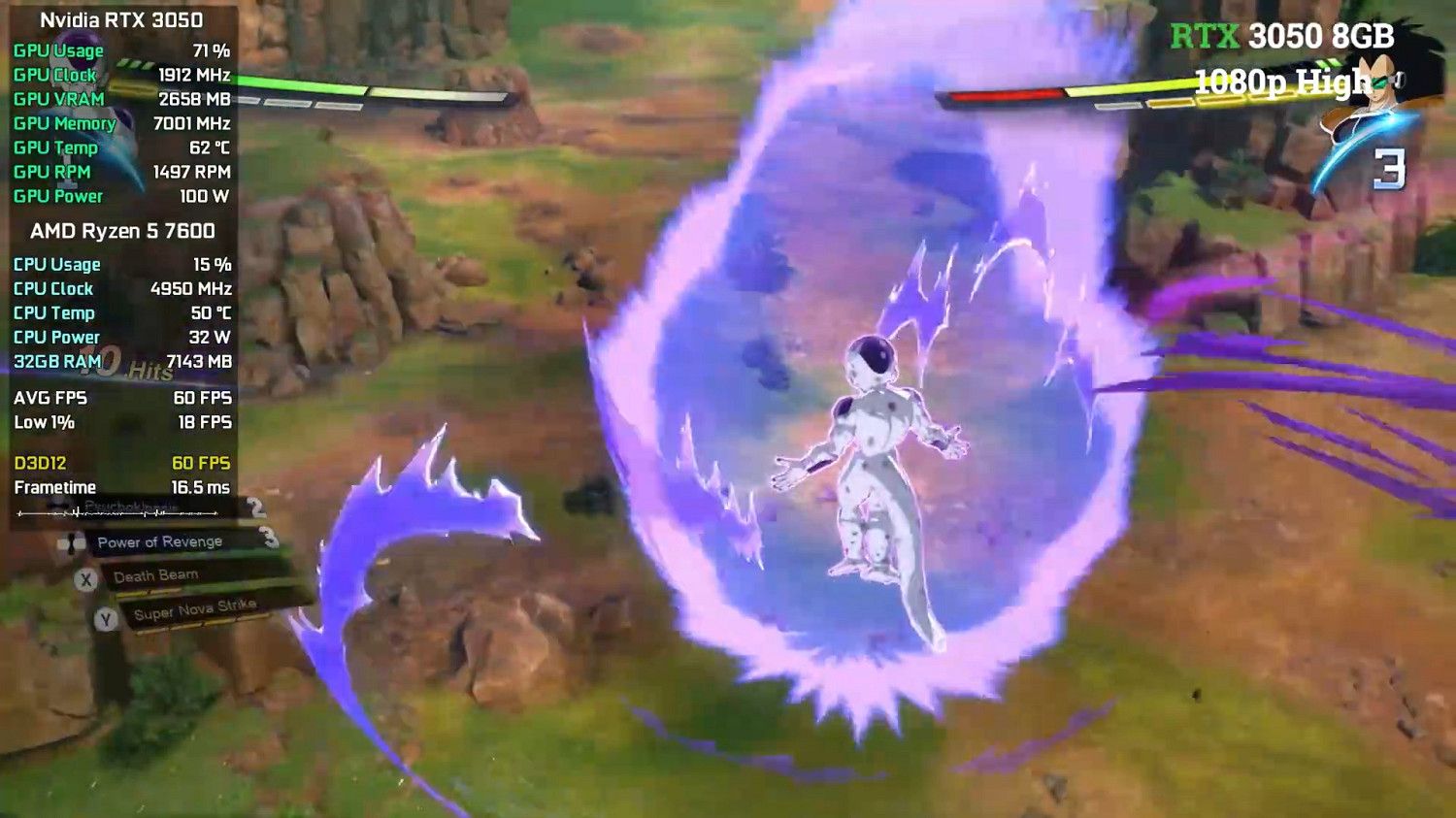 《七龍珠:電光炸裂》不同顯卡資料、畫面對比展示! 《七龍珠:電光炸裂》不同顯卡資料、畫面對比展示!