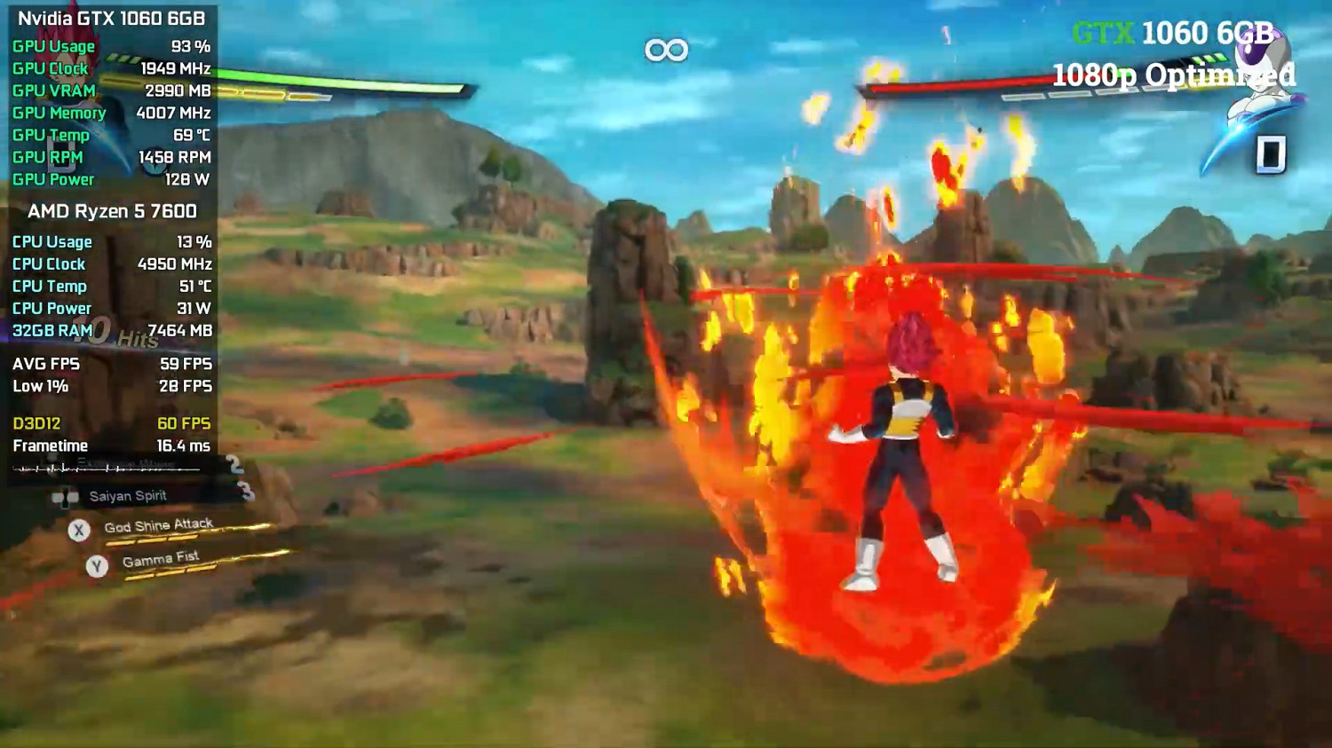 《七龍珠:電光炸裂》不同顯卡資料、畫面對比展示! 《七龍珠:電光炸裂》不同顯卡資料、畫面對比展示!