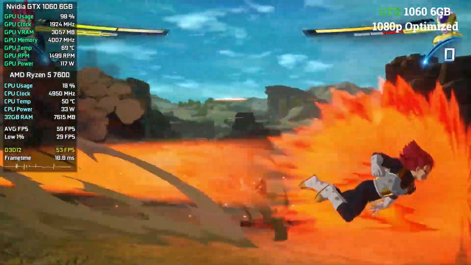 《七龍珠:電光炸裂》不同顯卡資料、畫面對比展示! 《七龍珠:電光炸裂》不同顯卡資料、畫面對比展示!