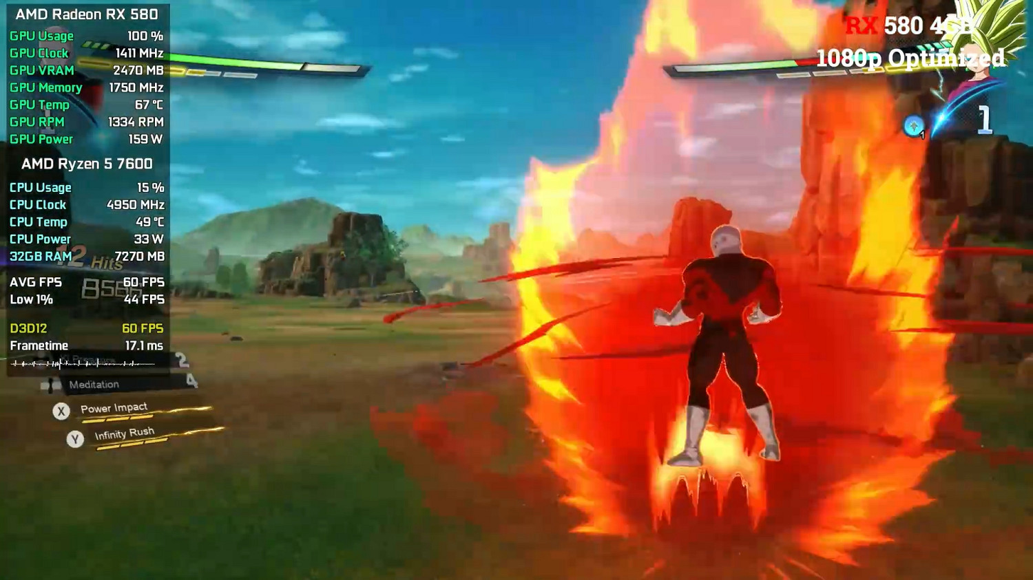 《七龍珠:電光炸裂》不同顯卡資料、畫面對比展示! 《七龍珠:電光炸裂》不同顯卡資料、畫面對比展示!