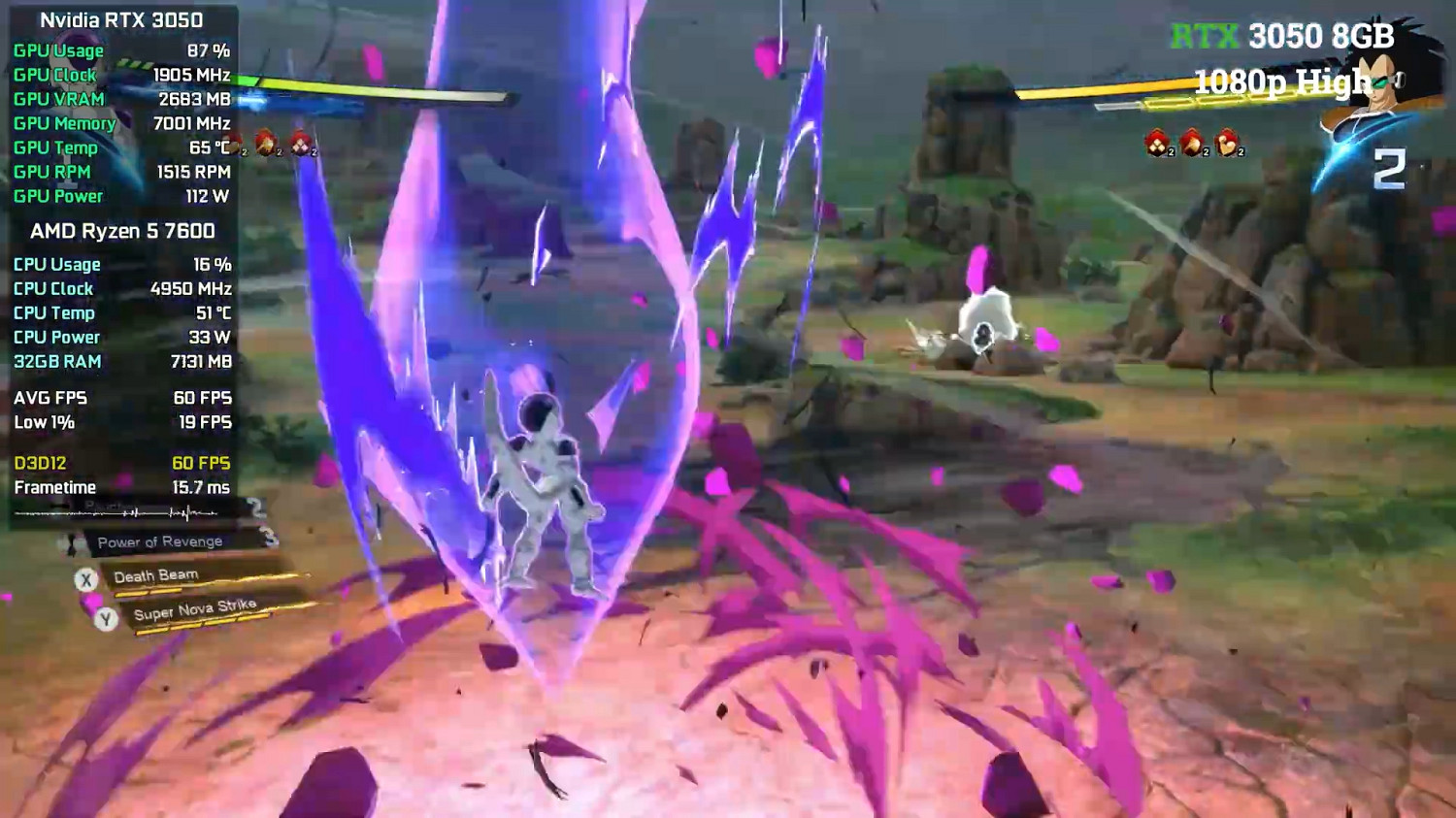 《七龍珠:電光炸裂》不同顯卡資料、畫面對比展示! 《七龍珠:電光炸裂》不同顯卡資料、畫面對比展示!