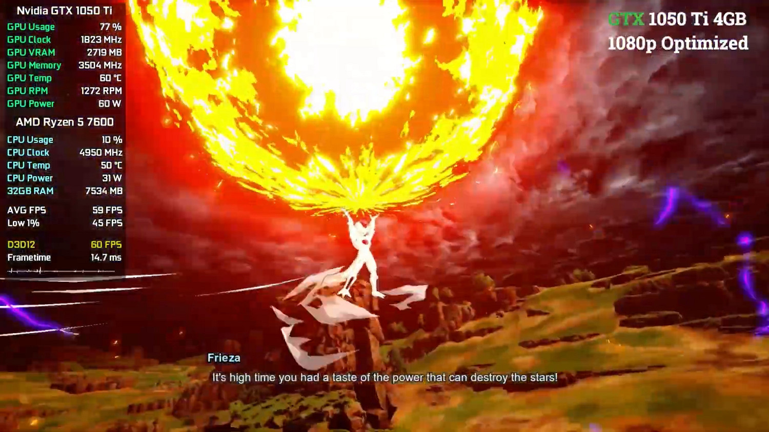 《七龍珠:電光炸裂》不同顯卡資料、畫面對比展示! 《七龍珠:電光炸裂》不同顯卡資料、畫面對比展示!