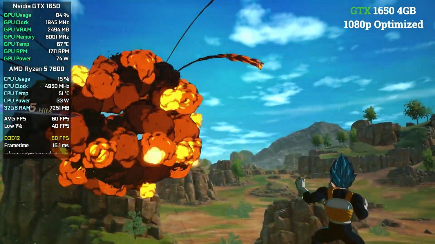 《七龍珠:電光炸裂》不同顯卡資料、畫面對比展示! 《七龍珠:電光炸裂》不同顯卡資料、畫面對比展示!