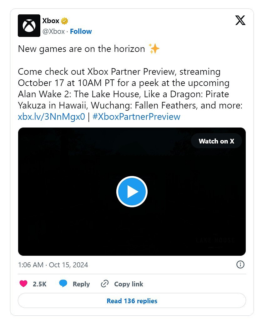 微軟將於本周四舉辦Xbox合作夥伴預覽活動 微軟將於本周四舉辦Xbox合作夥伴預覽活動