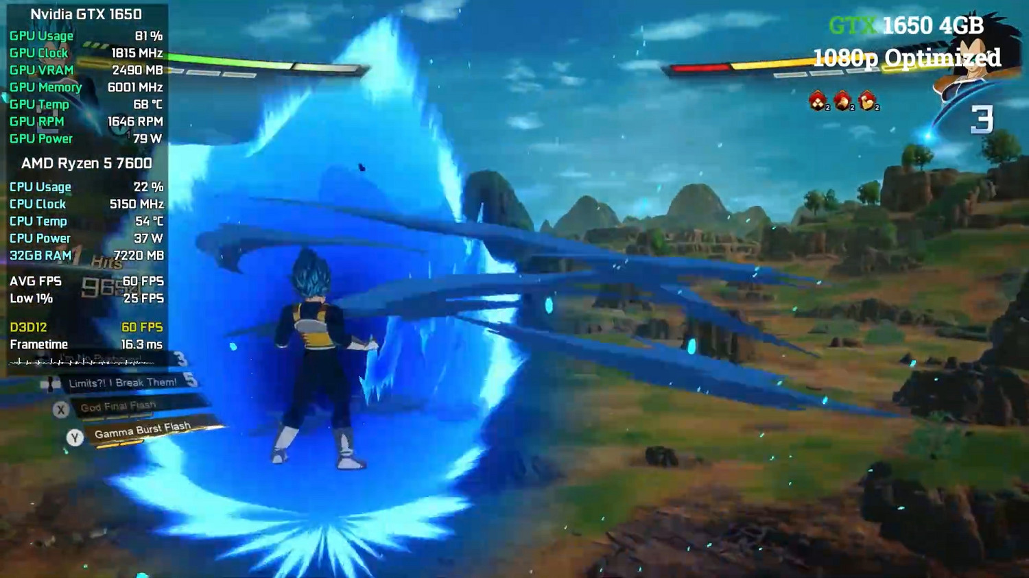 《七龍珠:電光炸裂》不同顯卡資料、畫面對比展示! 《七龍珠:電光炸裂》不同顯卡資料、畫面對比展示!