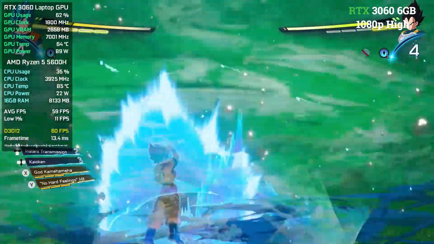 《七龍珠:電光炸裂》不同顯卡資料、畫面對比展示! 《七龍珠:電光炸裂》不同顯卡資料、畫面對比展示!