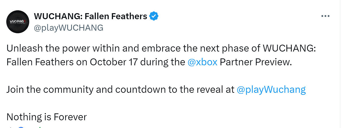 中國大陸研發RPG《明末:淵虛之羽》確認參加Xbox第三方展示會 中國大陸研發RPG《明末:淵虛之羽》確認參加Xbox第三方展示會